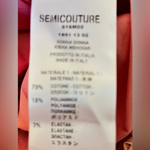 Italian brand Semicouture 01 maxi skirt in crisp cotton with lycra. - Picture 5 of 7